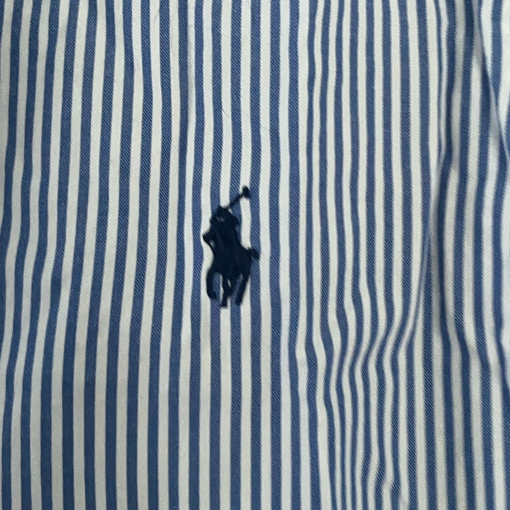 Ralph Lauren Blue and White Striped Shirt - Picture 2 of 4